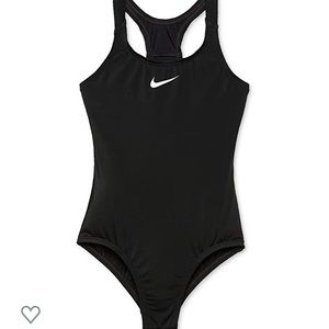 NWT Girls Nike Black Racerback Swimsuit